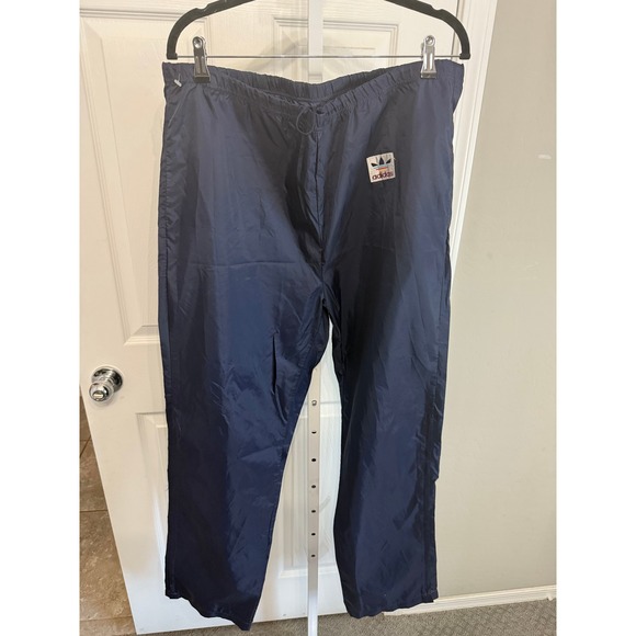 adidas Other - Adidas Unisex Windbreaker Pants L Navy Blue Pull Tie Band Zipper Leg Vintage Y2K